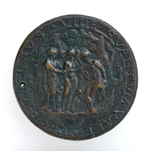 Retro di una medaglia fusa del Vescovo Giovanni Battista Casalio (bronzo)